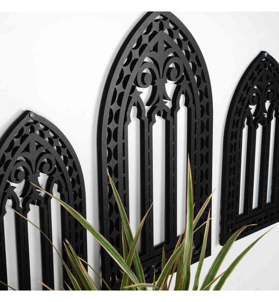 Accessoire mural décoratif en bois, noir, 100% MDF