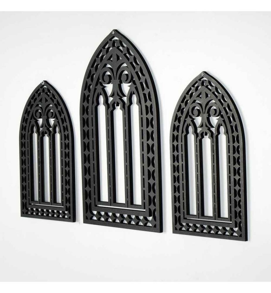 Accessoire mural décoratif en bois, noir, 100% MDF