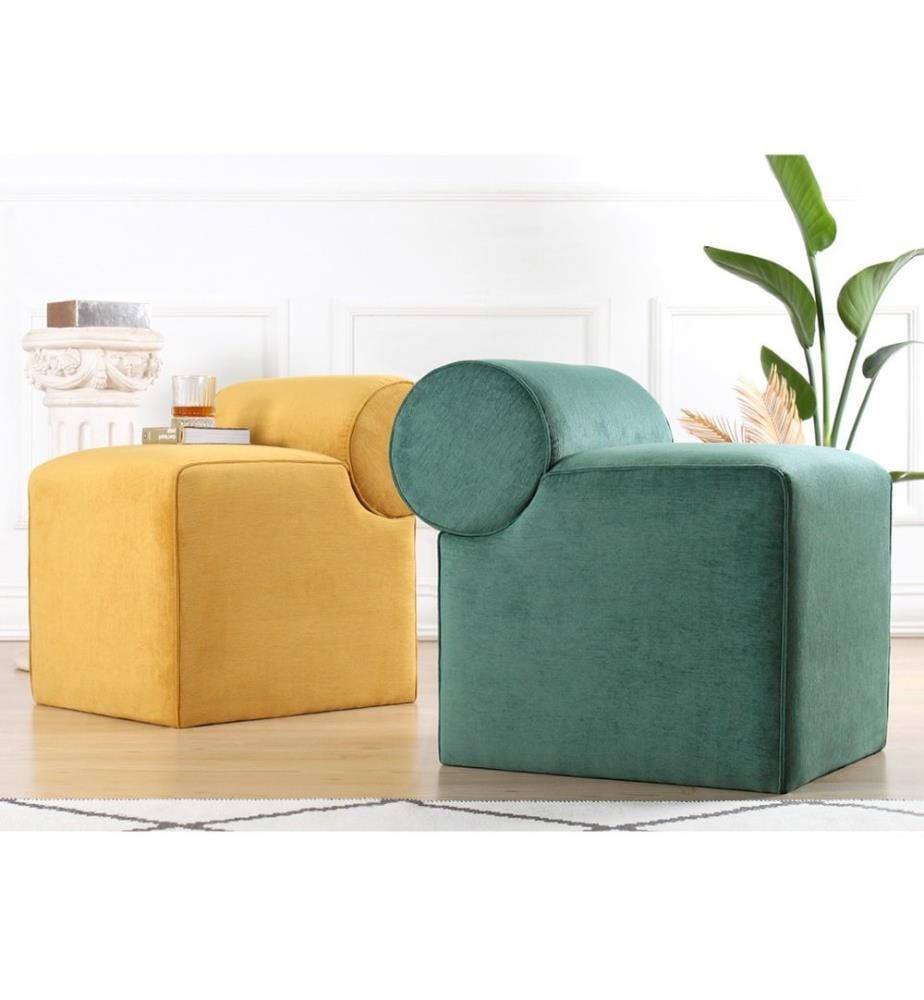 Pouffe, Gelb, 100% Baumwolle