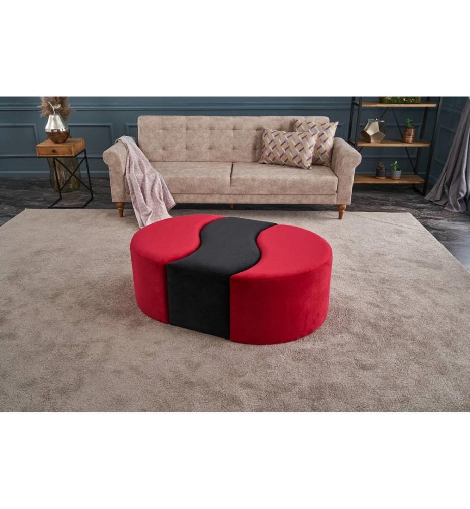 Schwarz,Rot, Klassische Sitzsäcke, %100 Polyester & Velvet