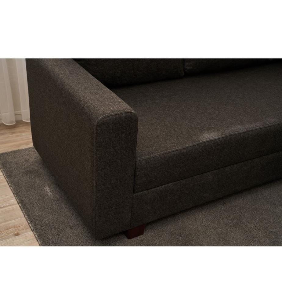 Corner Sofa-Bed, Anthracite, Frame: WOODEN / PARTICLE BOARD, Fabric: COTTON / POLYESTER