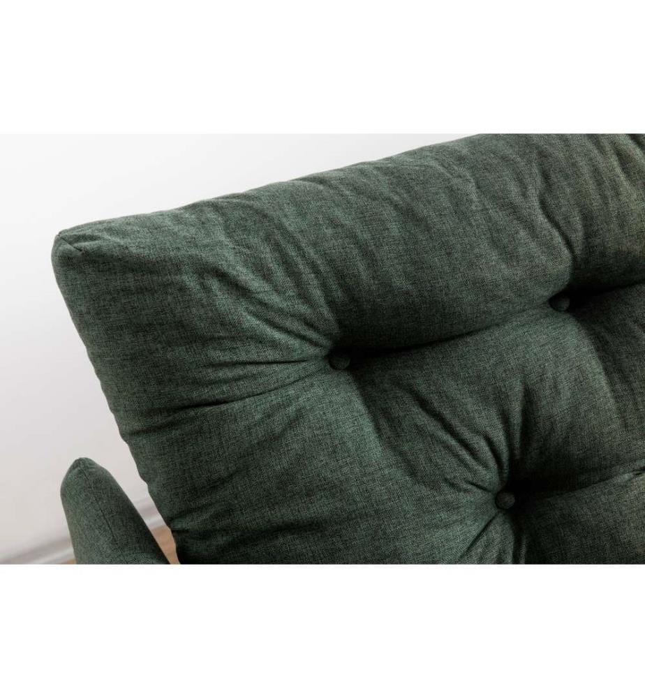 Canapé-lit 3 places, vert, structure : %100 métal, tissu : Linen Fabric