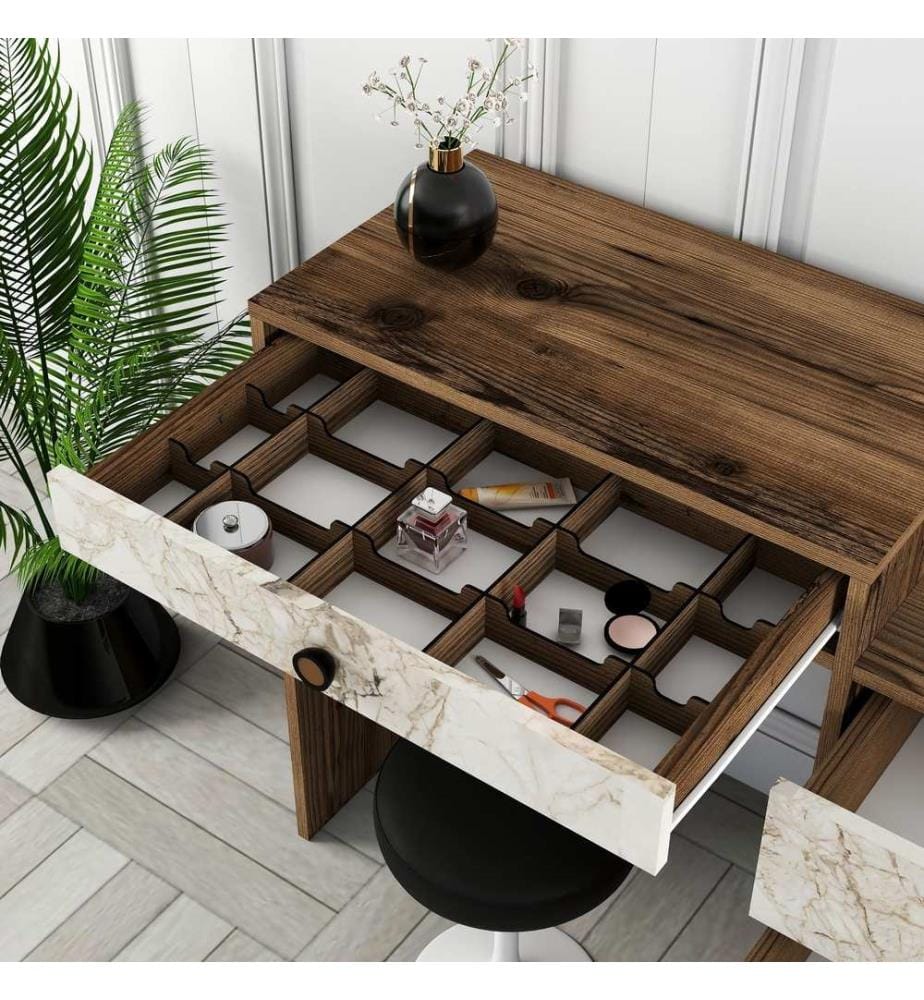 Nussbaumfarbe,Weiss, Kommoden, 84,7X124X40 cm, Melaminbeschichtete Partikelplatte