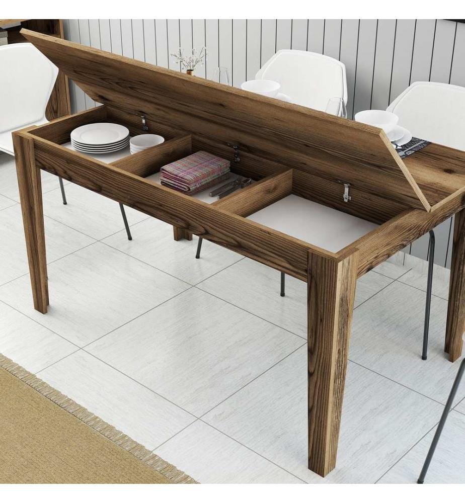 Dining Table, Walnut, Melamine Coated Particle Board