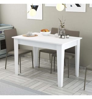 Blanc, Tables Basses, 75X110X72 cm, Assiette De Particules Enrobée De Mélamine