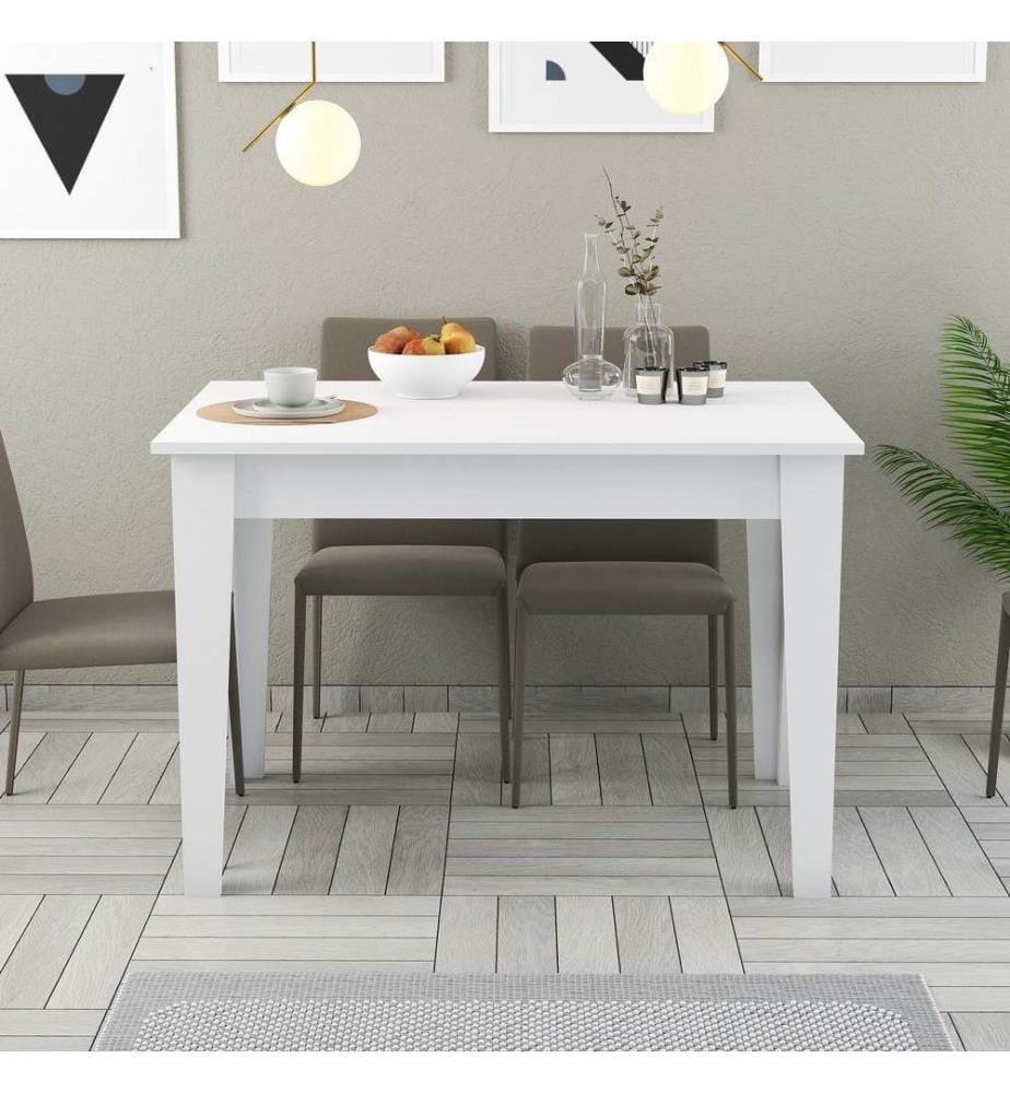 Kitchen Table, White, Melamine Coated Particle Board