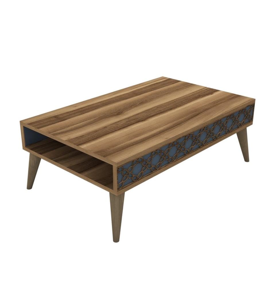 Nussbaumfarbe,Chalcedon, Couchtische, 36,6X105X60 cm, Melaminbeschichtete Partikelplatte