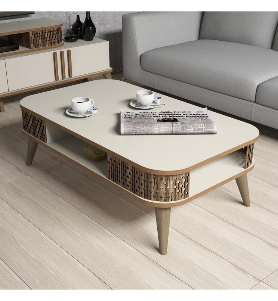 Sahne, Couchtische, 34,6X105X60 cm, Melaminbeschichtete Partikelplatte