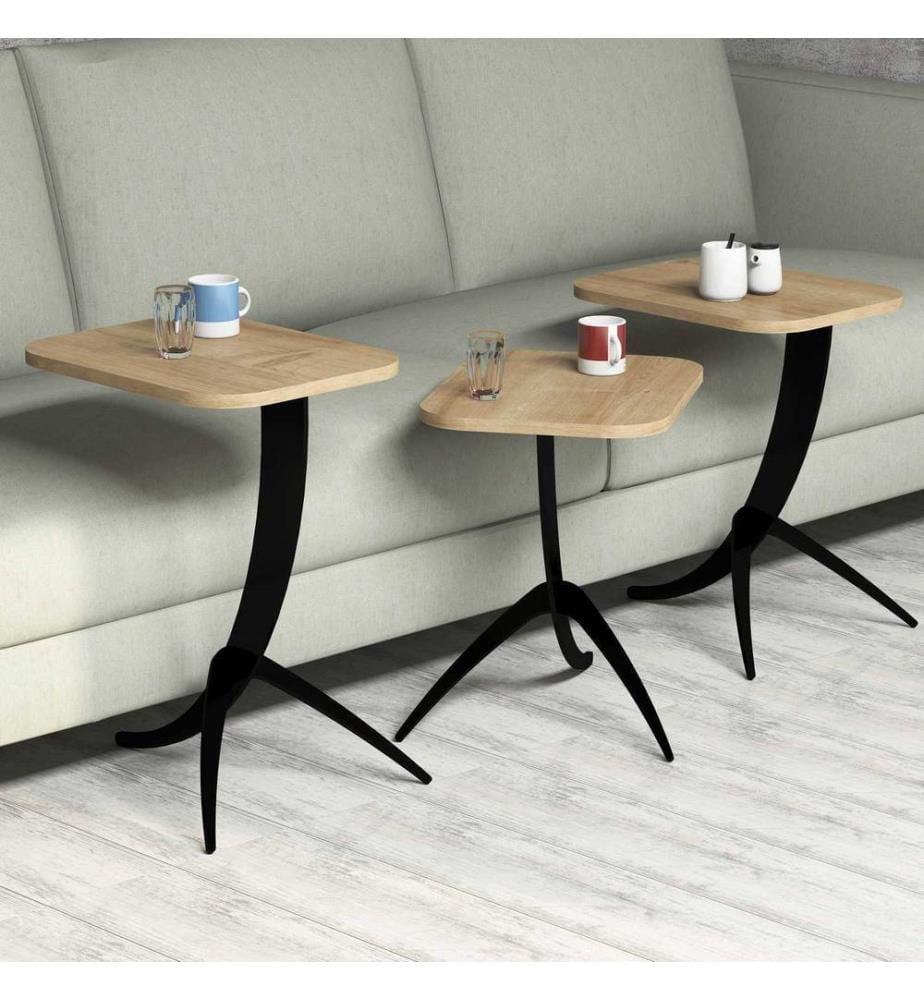 Chêne, Tables Basses, 45X35X60 cm, Plaque De Particules Enrobée De Mélamine