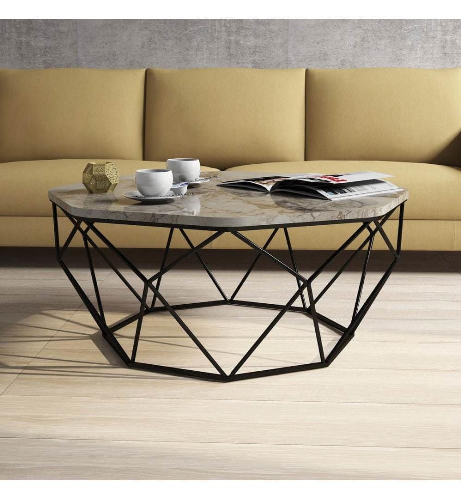 Blanc, Tables Basses, 38X90X90 cm, Plaque De Particules Enrobée De Mélamine
