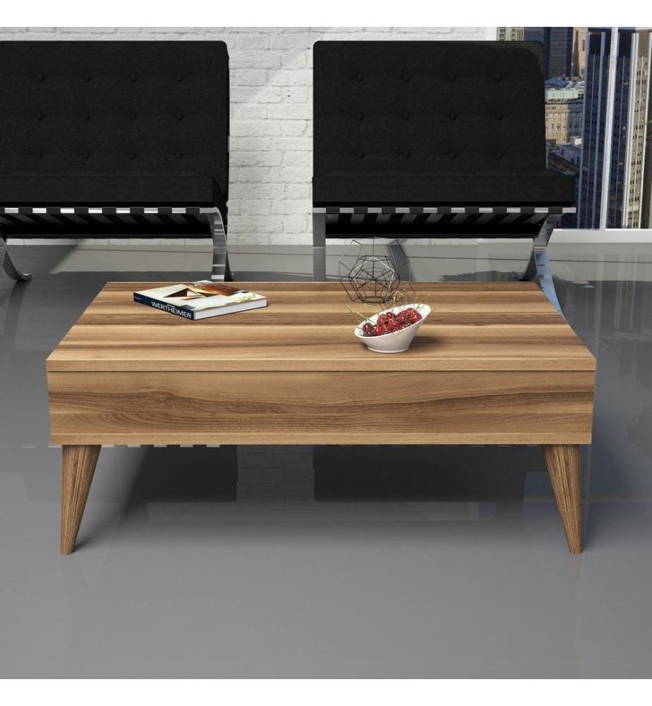 Couleur De Noix, Tables Basses, 34,6X90X60 cm, Plaque De Particules Enrobée De Mélamine