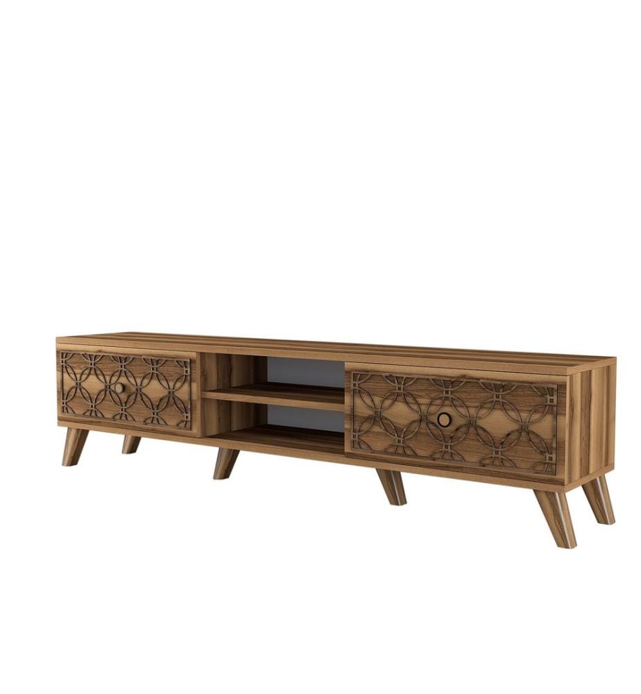 TV Stand, Walnut, Melamine Coated Particle Board
