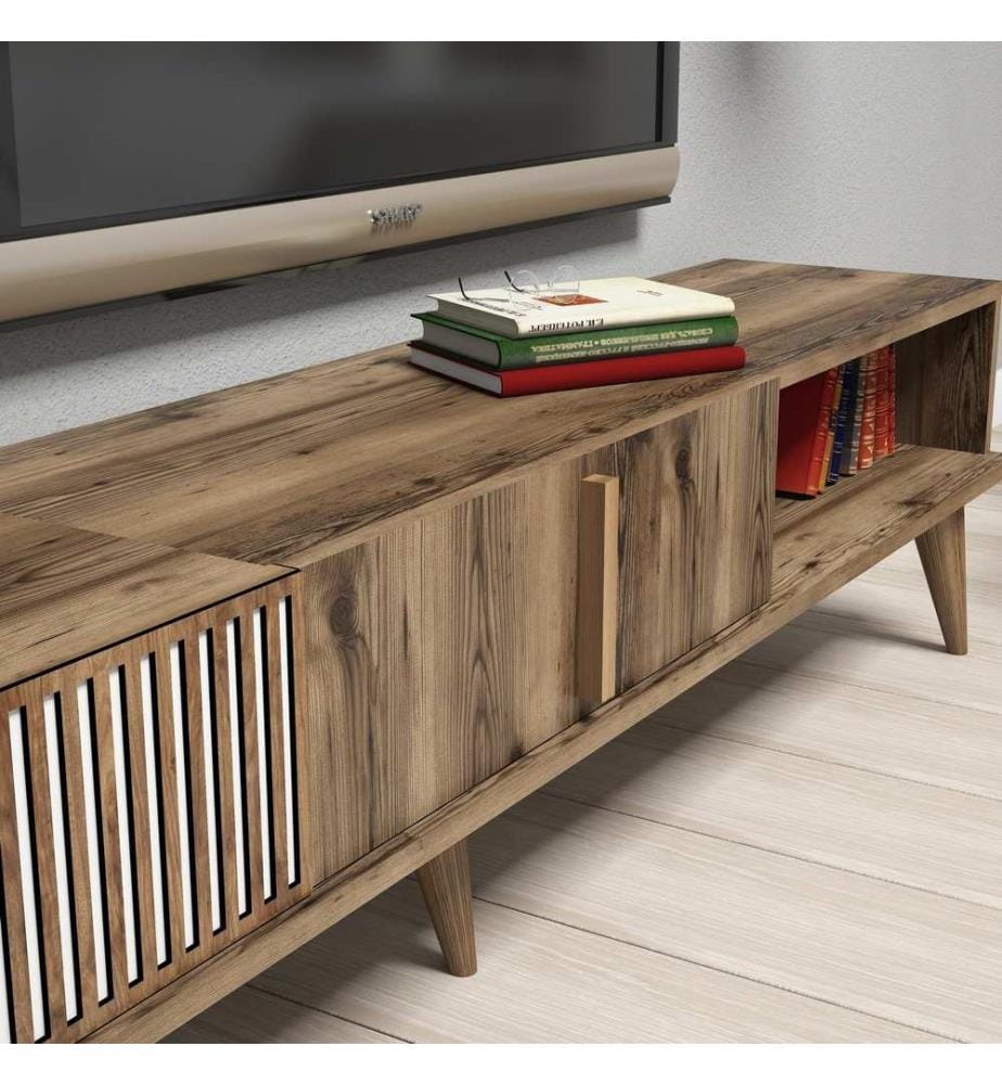 Nussbaumfarbe, Tv Schränke, 40X180X35 cm, Melaminbeschichtete Partikelplatte