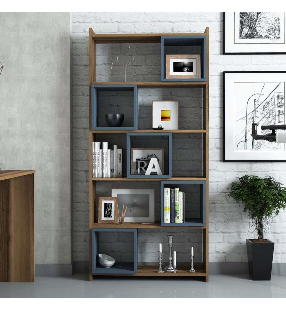 Nussbaumfarbe,Chalcedon, Bücherregale, 170X80X22 cm, Melaminbeschichtete Partikelplatte