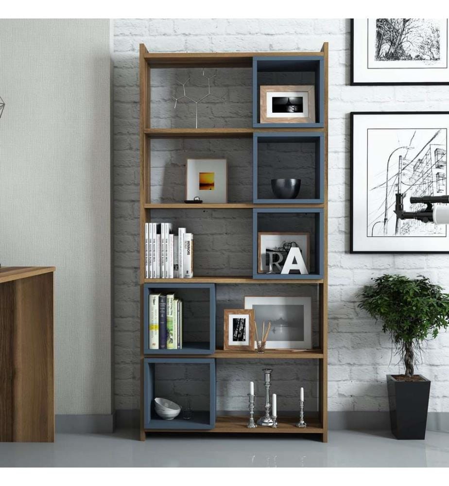Nussbaumfarbe,Chalcedon, Bücherregale, 170X80X22 cm, Melaminbeschichtete Partikelplatte