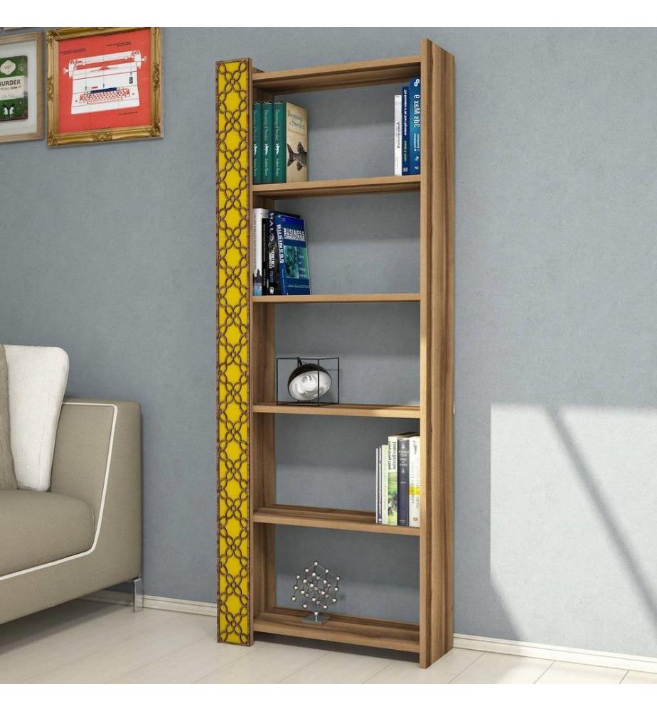 Bookshelf, WalnutYellow, Melamine Coated Particle Board