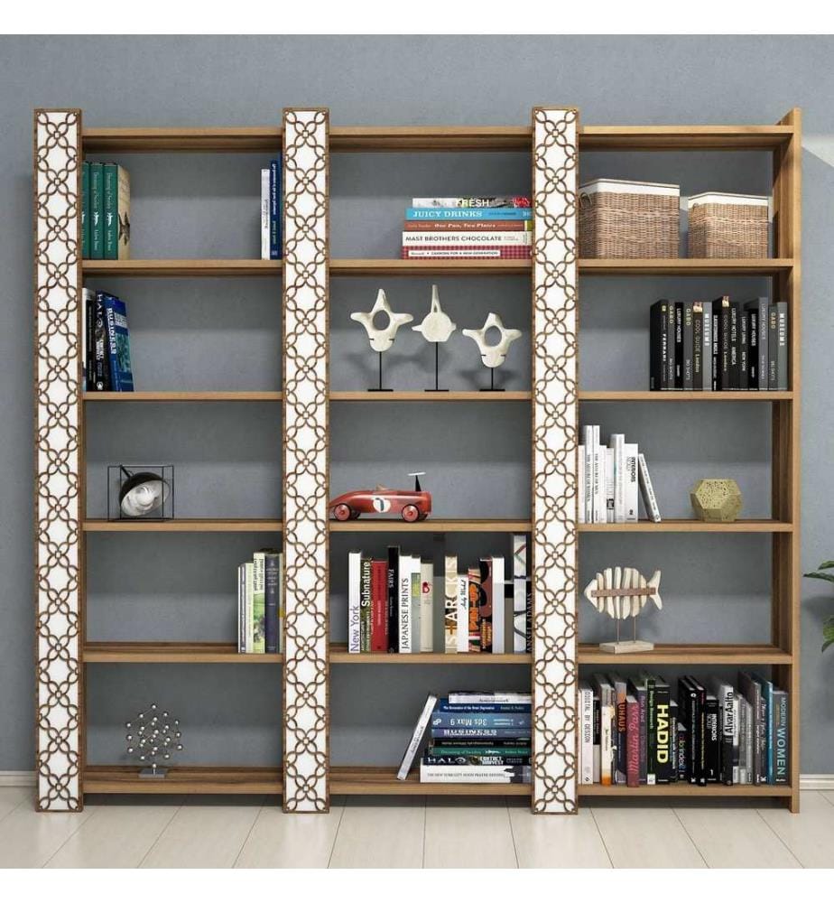 Bookshelf, WalnutWhite, Melamine Coated Particle Board