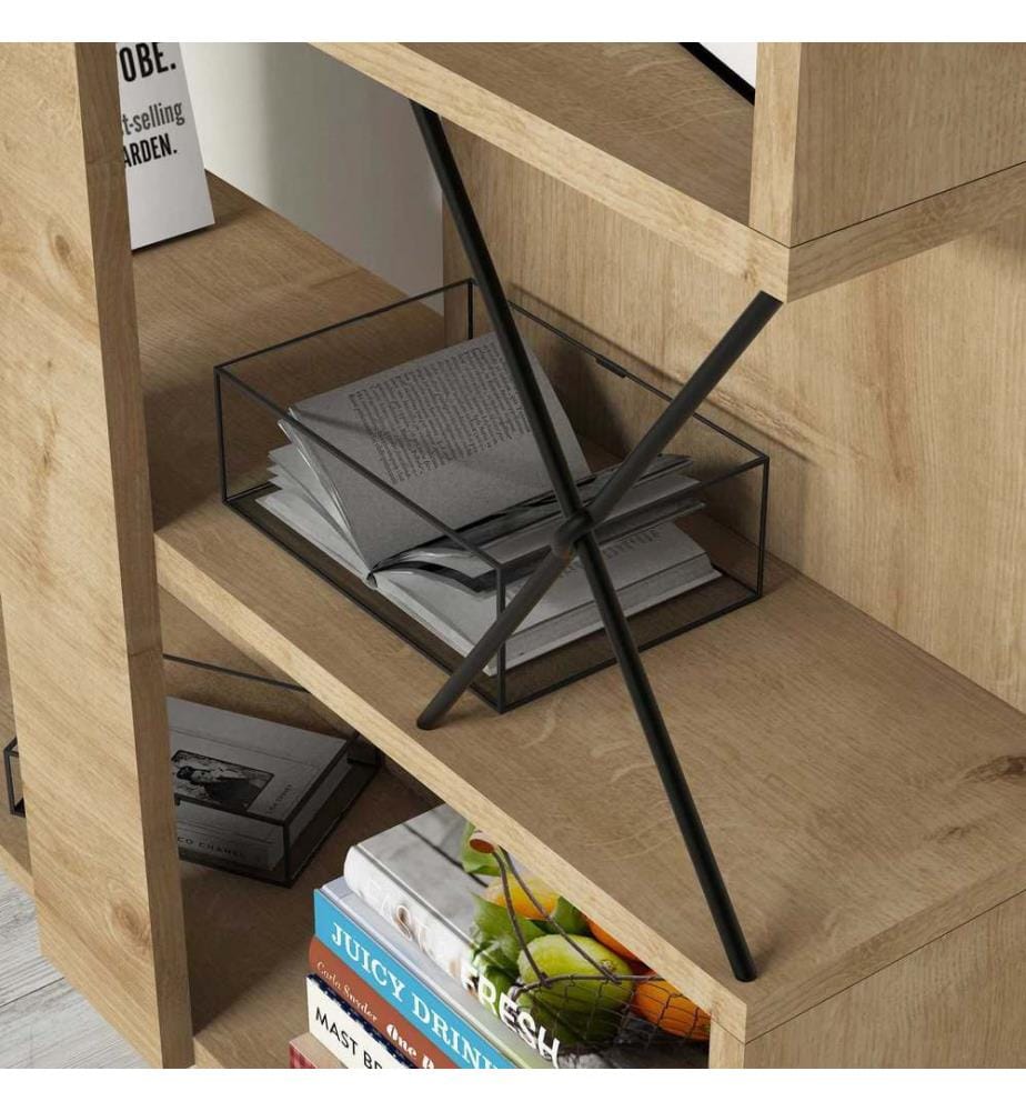 Eichenfarbig, Bücherregale, 167,3X90X22 cm, Melaminbeschichtete Partikelplatte