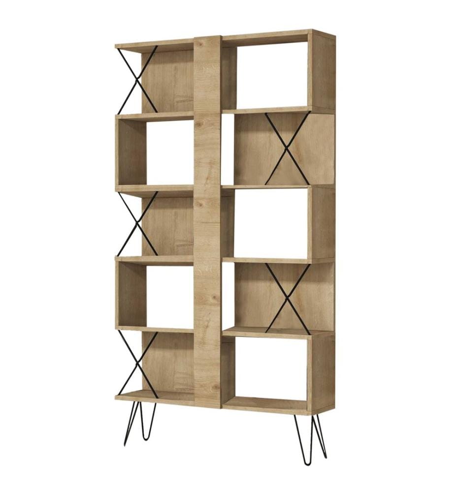 Eichenfarbig, Bücherregale, 167,3X90X22 cm, Melaminbeschichtete Partikelplatte