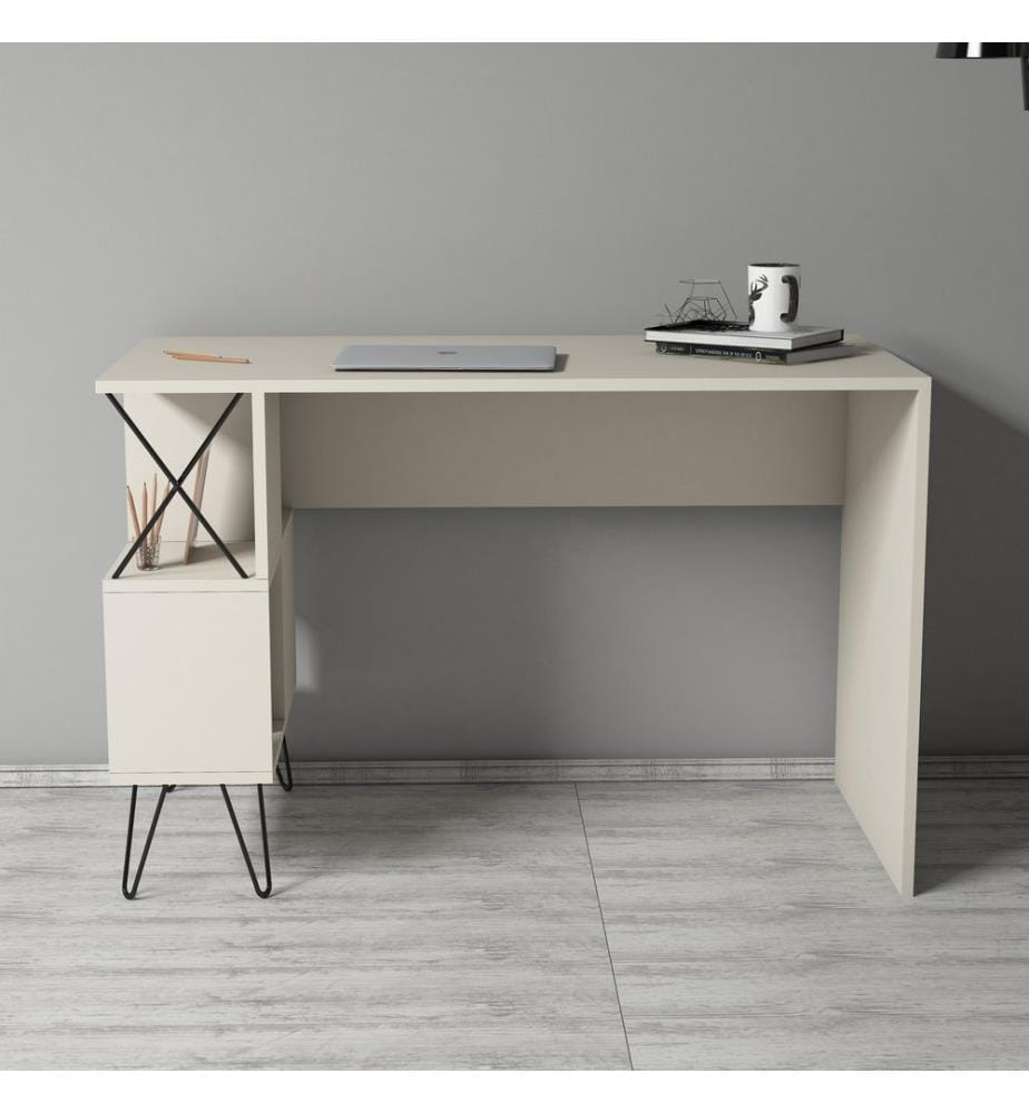 Crème, Noir, Tables Basses, 78,8X120X60 cm, Assiette De Particules Enrobée De Mélamine