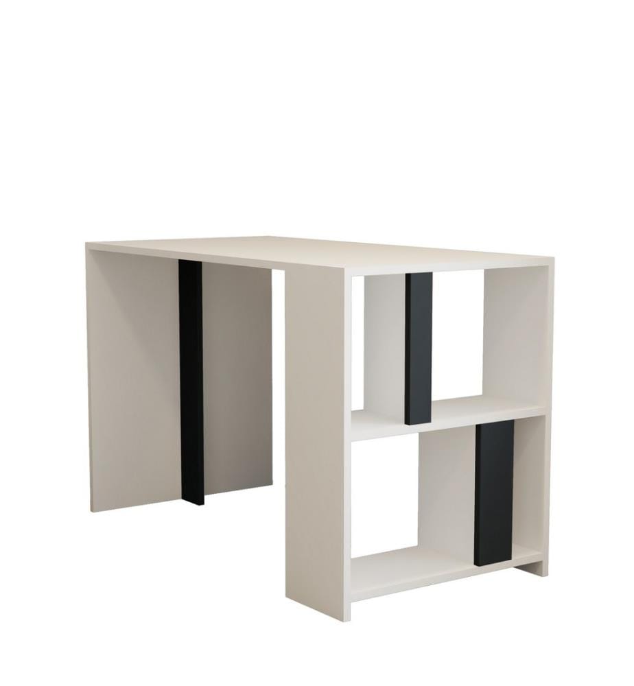 Weiss,Anthrazit, Couchtische, 75,4X120X60 cm, Melaminbeschichtete Partikelplatte