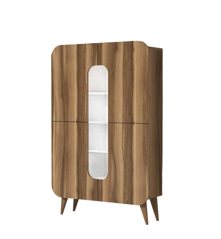 Multi Purpose Cabinet, WalnutWhite, Melamine Coated Particle Board