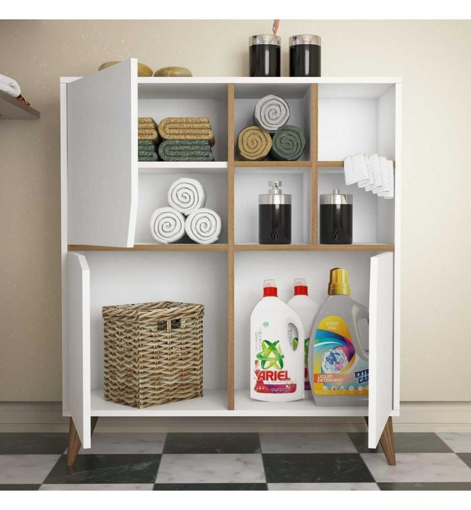 Multi Purpose Cabinet, WhiteWalnut, Melamine Coated Particle Board
