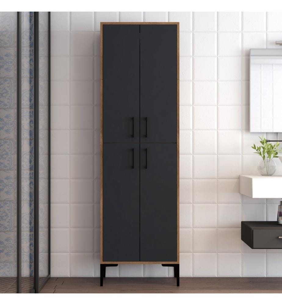Multi Purpose Cabinet, WalnutAnthracite, Melamine Coated Particle Board