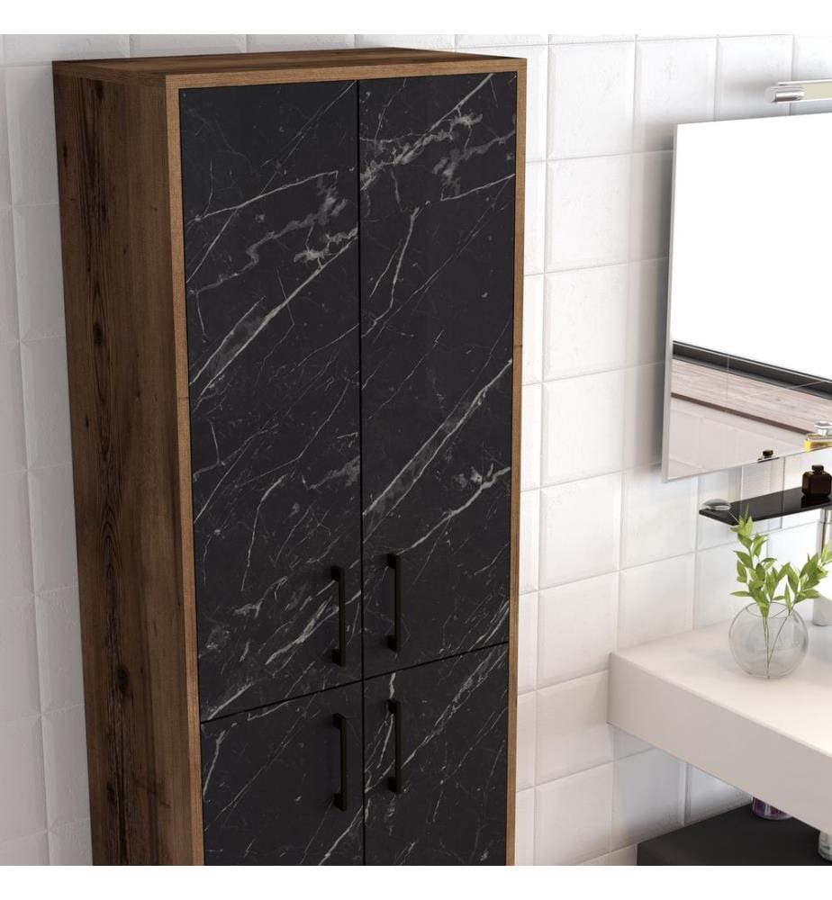 Multi Purpose Cabinet, WalnutBlack, Melamine Coated Particle Board