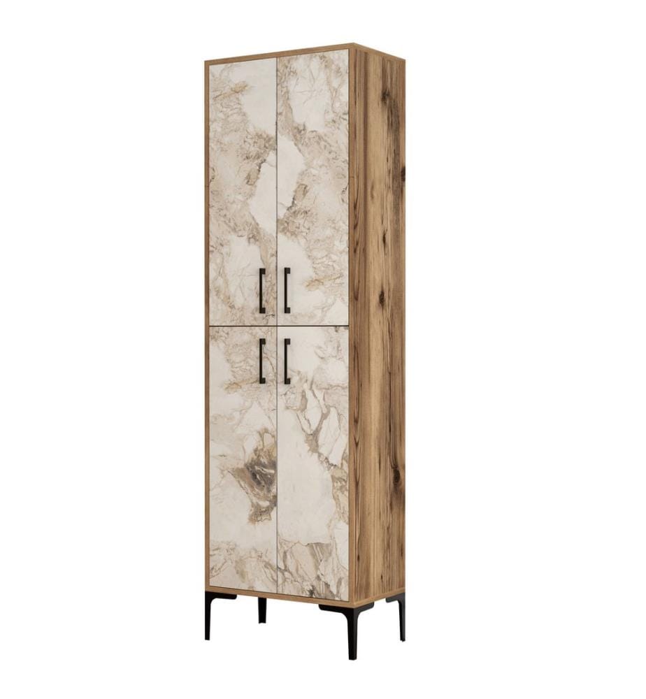 Shoe Cabinet, WalnutWhite, Melamine Coated Particle Board
