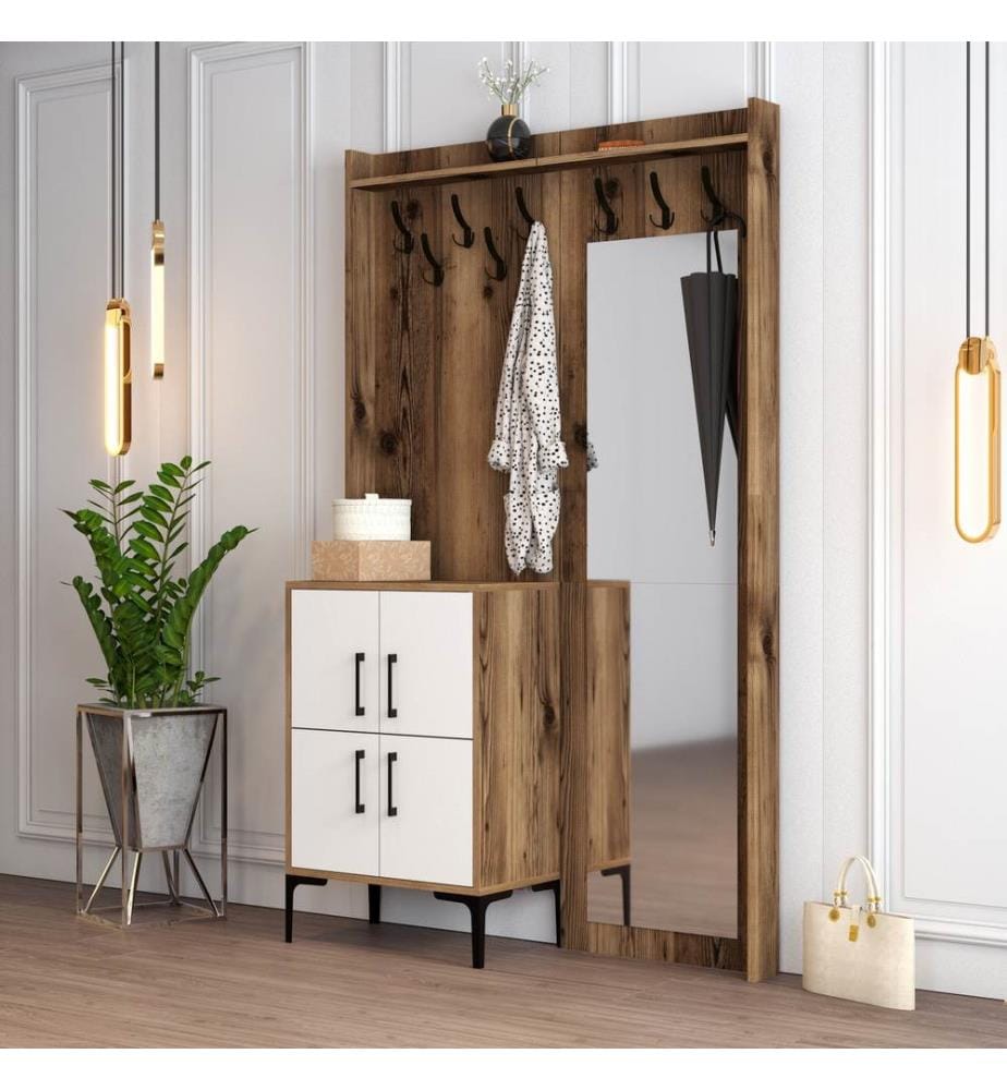 Couleur Noix, Blanc, Stand De Vesti