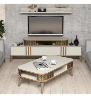Sahne, Wohnzimmer, 51,6X168X39 cm, Melaminbeschichtete Partikelplatte