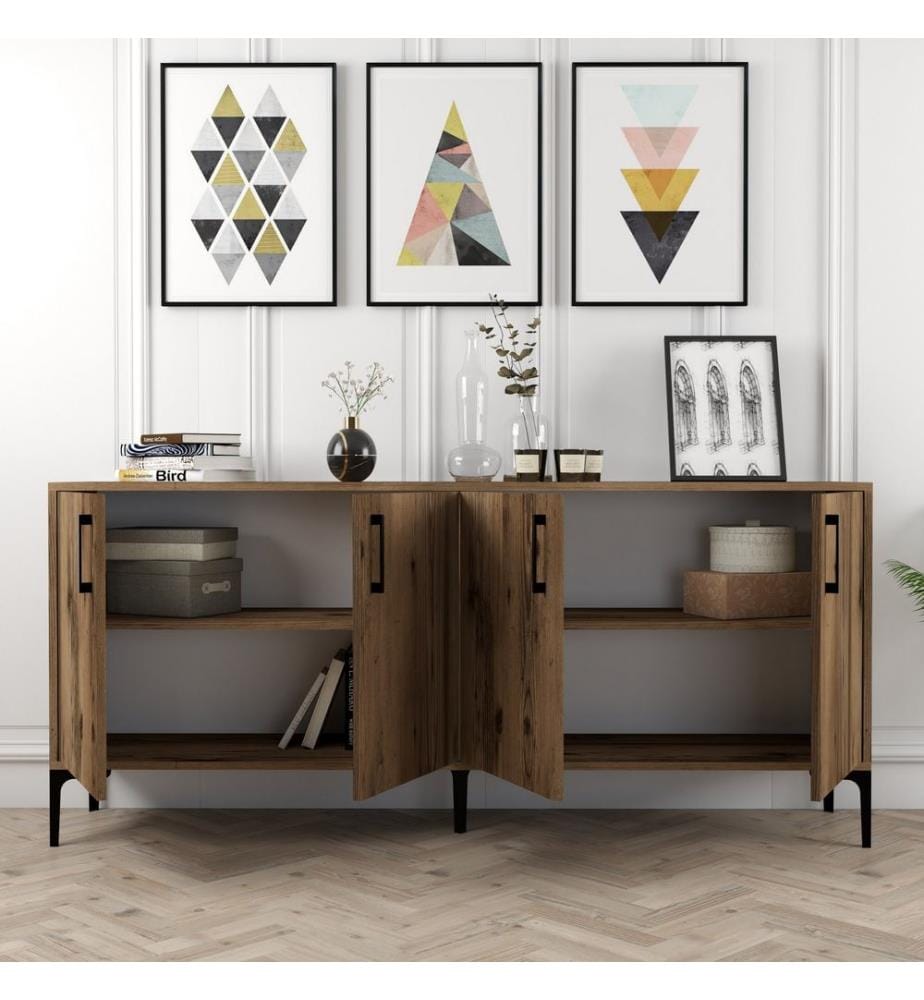Console, Walnut, Melamine Coated Particle Board
