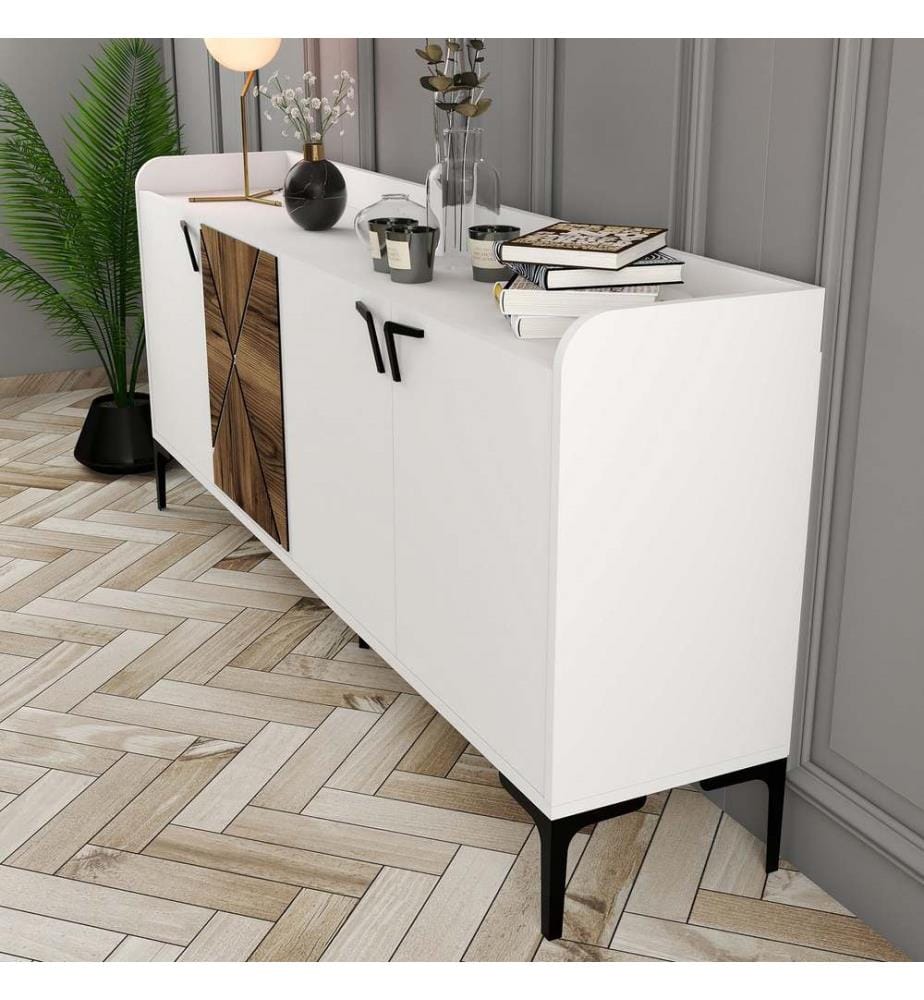 Console, White, Melamine Coated Particle Board
