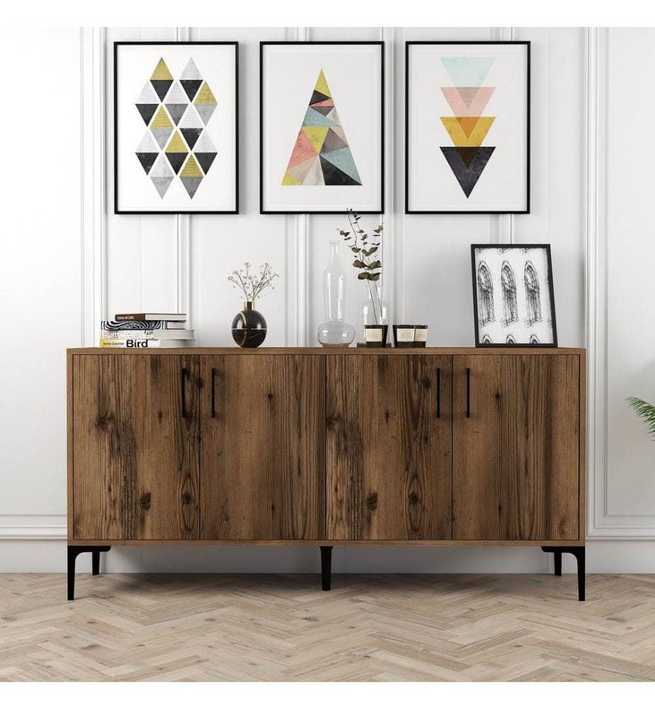 Couleur Noix, Coffres De Tiroirs, 78X160X35 cm, Plaque De Particules À Revêtement En Mélamine