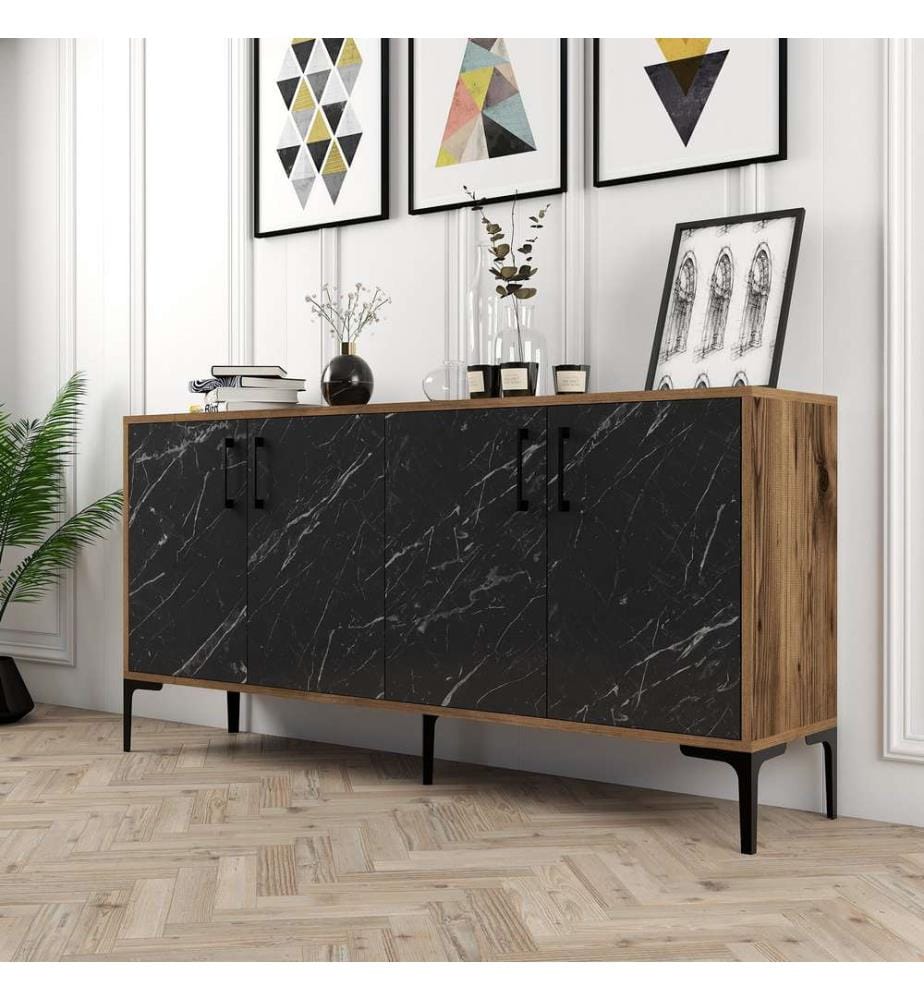 Noix, Coffres De Tiroirs, 78X160X35 cm, Plaque De Particules À Revêtement En Mélamine