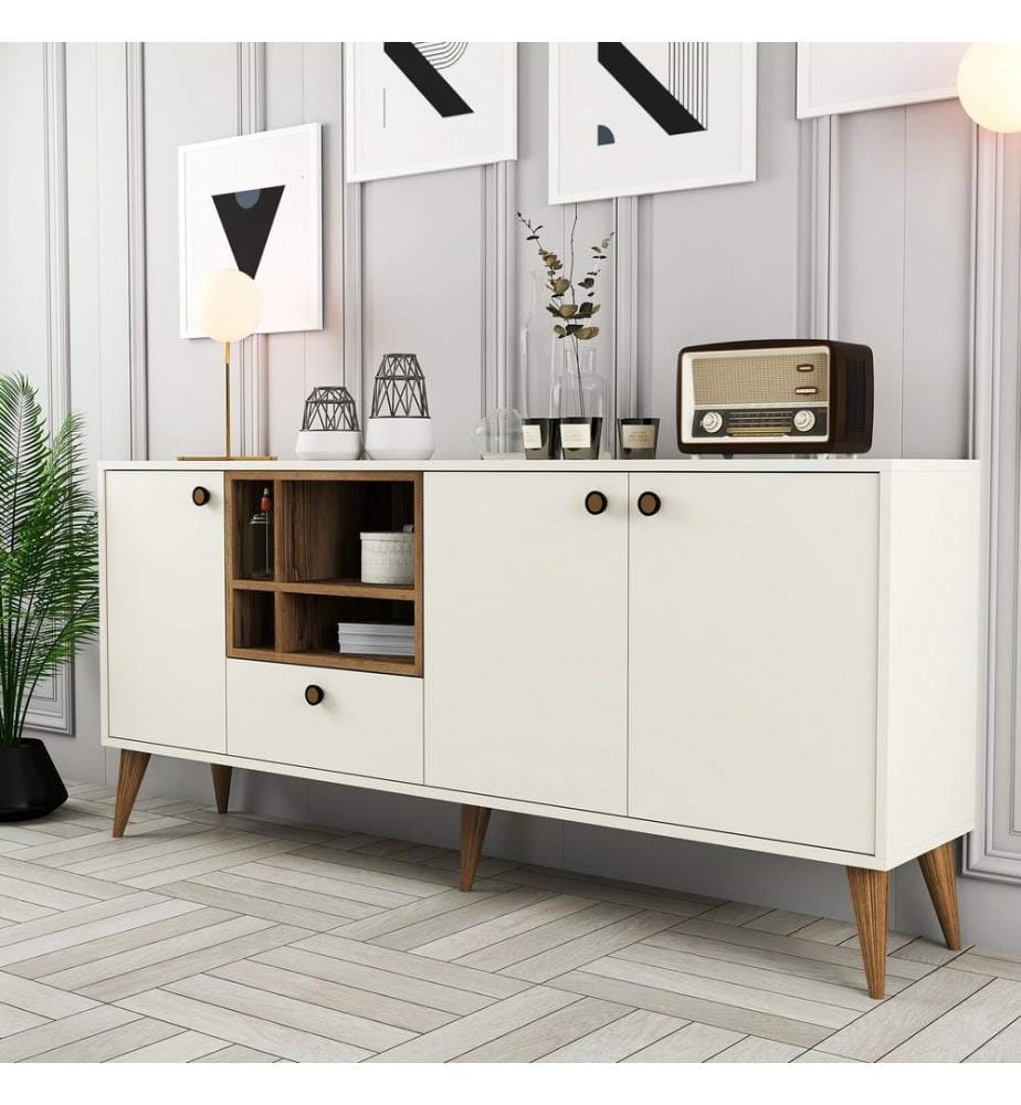 Console, Crème, Plaque De Particules Recouvertes De Mélamine À 100%
