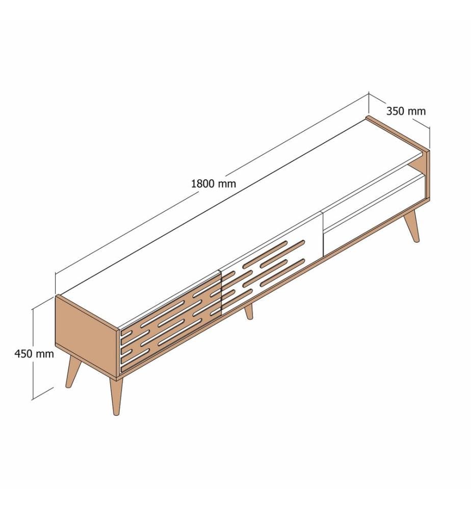 Meuble TV, Blanc, Panneau de particules mélaminé