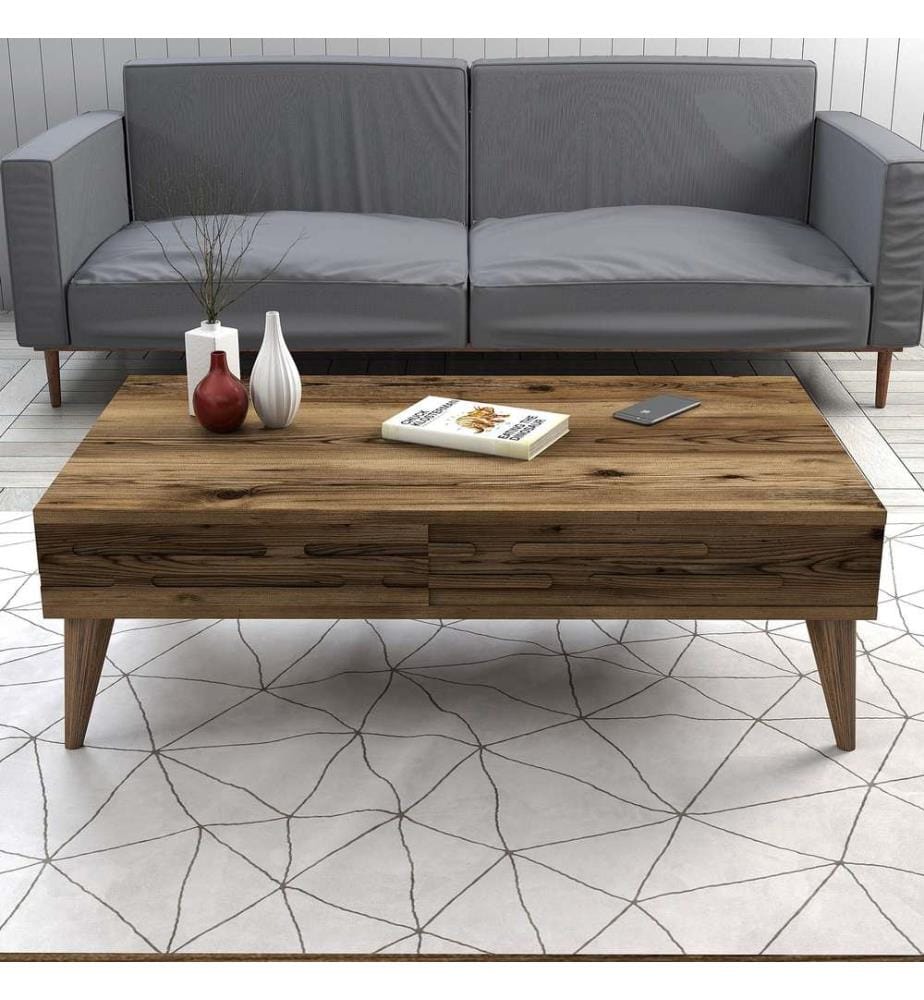 Wohnzimmer-Möbel-Set, Nussbaum, Melaminharzbeschichtete Spanplatte