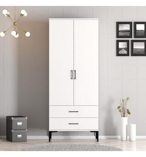 Kleiderschrank, Weiss, Melaminharzbeschichtete Spanplatte