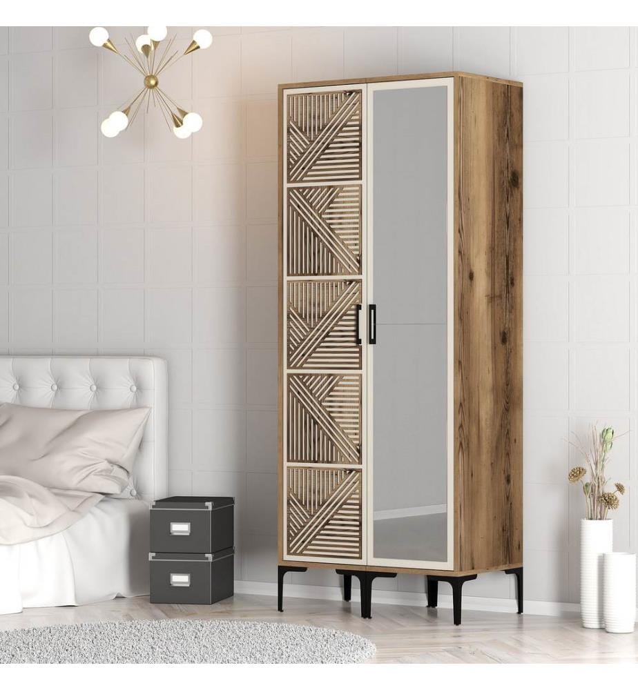 Armoire, Noyer, Crème, Panneau de particules mélaminé