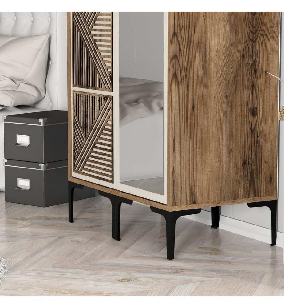 Armoire, Noyer, Crème, Panneau de particules mélaminé