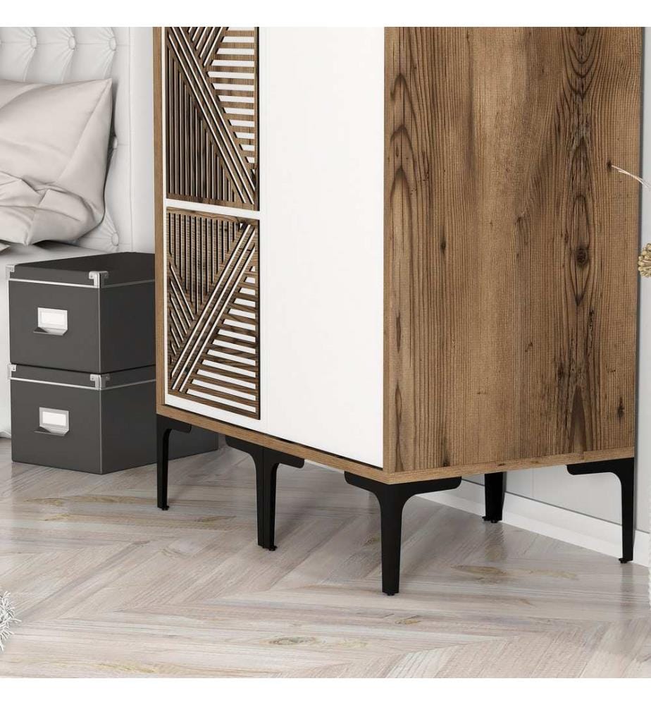 Armoire, Noyer, Blanc, Panneau de particules mélaminé
