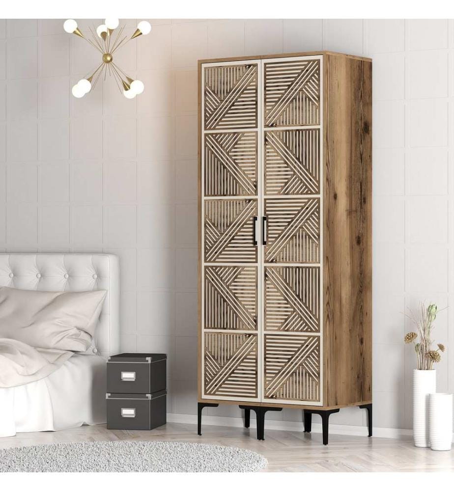 Armoire, Noyer, Crème, Panneau de particules mélaminé