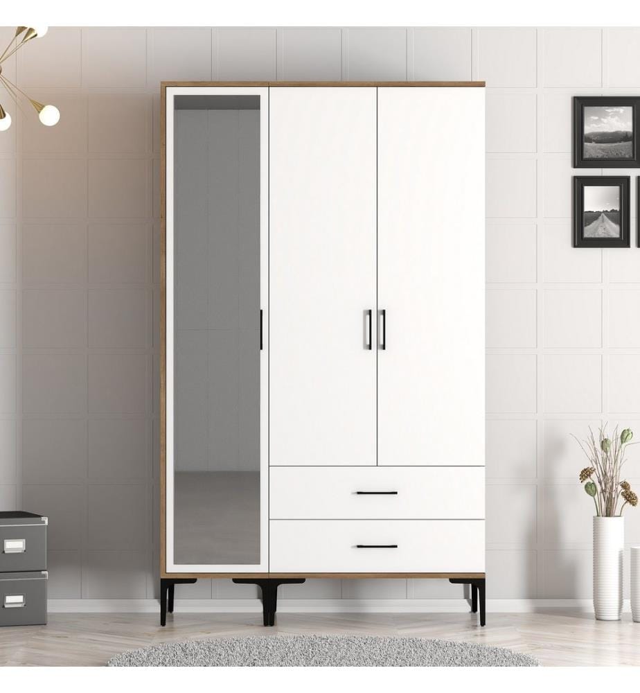 Armoire, Noyer, Blanc, Panneau de particules mélaminé