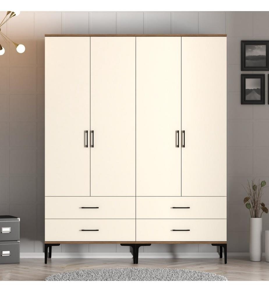 Armoire, Noyer, Crème, Panneau de particules mélaminé