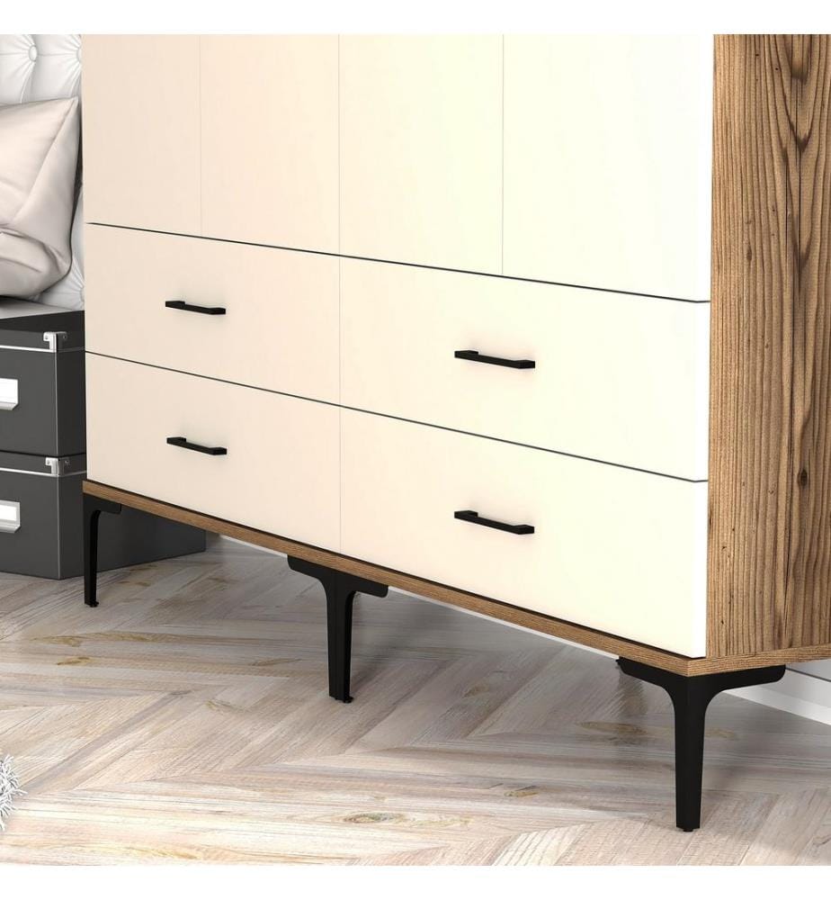 Armoire, Noyer, Crème, Panneau de particules mélaminé