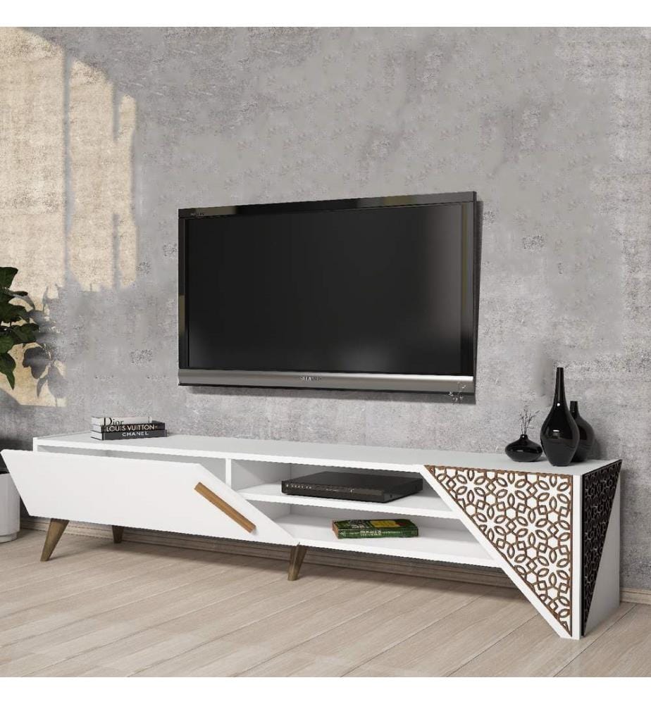 TV-Element, Weiss, Spanplatte mit Melaminharzbeschichtung