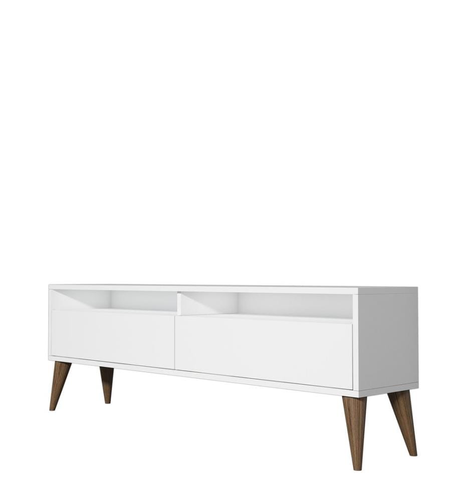 Meuble TV, Blanc, Panneau de particules mélaminé