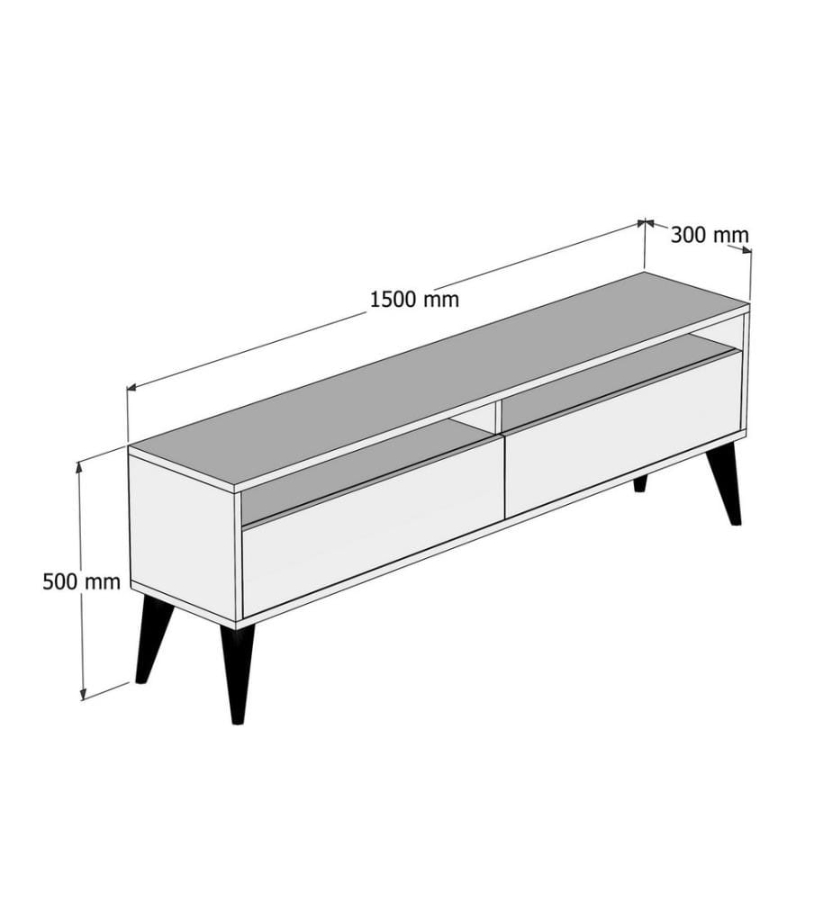 Meuble TV, Blanc, Panneau de particules mélaminé